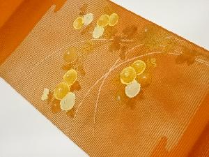 絽綴れ万寿菊模様織出し開き名古屋帯（額縁仕立て）